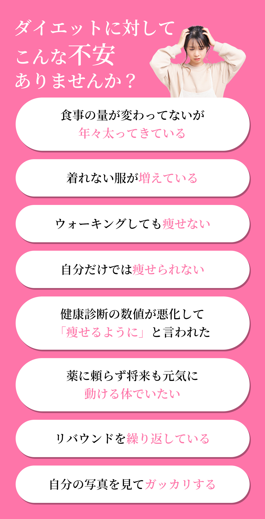 ダイエットに対してこんな不安ありませんか？